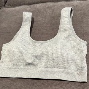 LUCK BRAND XL Women's Gray Textured Sports Bra